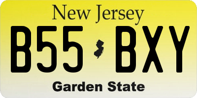 NJ license plate B55BXY