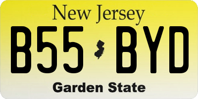NJ license plate B55BYD
