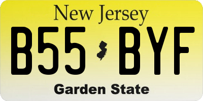 NJ license plate B55BYF