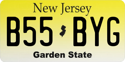 NJ license plate B55BYG