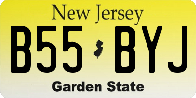 NJ license plate B55BYJ