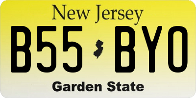 NJ license plate B55BYO