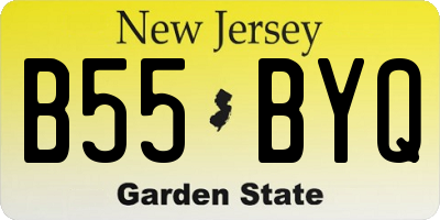 NJ license plate B55BYQ