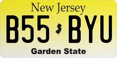 NJ license plate B55BYU