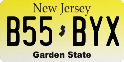 NJ license plate B55BYX