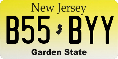 NJ license plate B55BYY