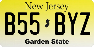 NJ license plate B55BYZ