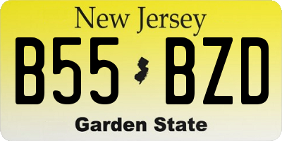 NJ license plate B55BZD