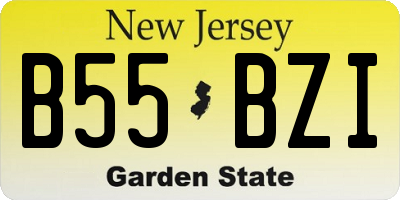 NJ license plate B55BZI