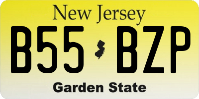 NJ license plate B55BZP
