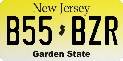 NJ license plate B55BZR