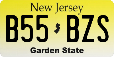NJ license plate B55BZS