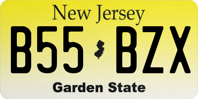 NJ license plate B55BZX