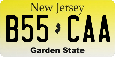 NJ license plate B55CAA
