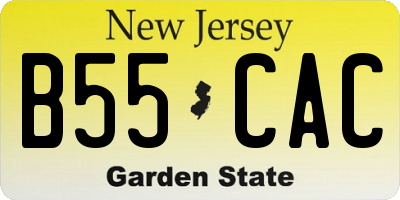 NJ license plate B55CAC