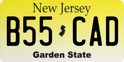 NJ license plate B55CAD