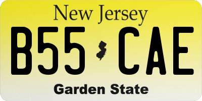 NJ license plate B55CAE