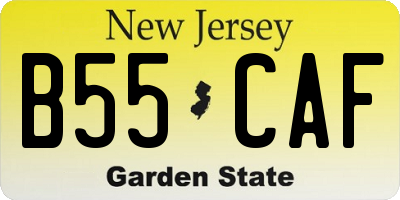 NJ license plate B55CAF