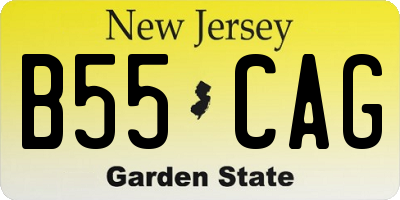NJ license plate B55CAG