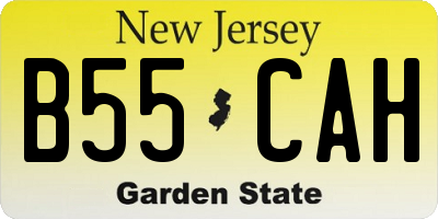 NJ license plate B55CAH
