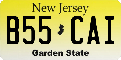 NJ license plate B55CAI