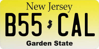 NJ license plate B55CAL