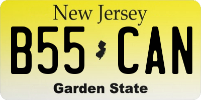 NJ license plate B55CAN