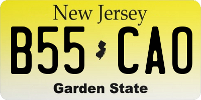 NJ license plate B55CAO