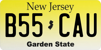 NJ license plate B55CAU
