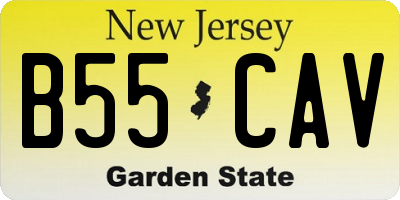 NJ license plate B55CAV