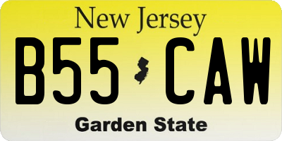 NJ license plate B55CAW