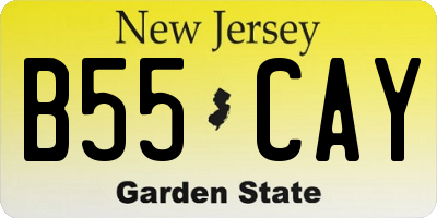 NJ license plate B55CAY