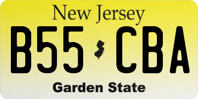 NJ license plate B55CBA