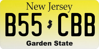 NJ license plate B55CBB