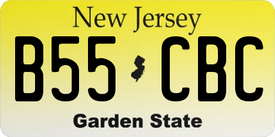 NJ license plate B55CBC