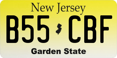 NJ license plate B55CBF