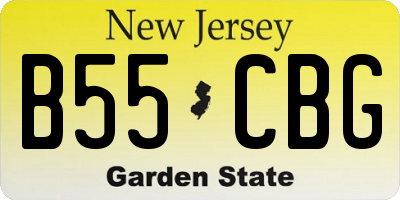 NJ license plate B55CBG