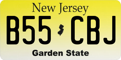 NJ license plate B55CBJ