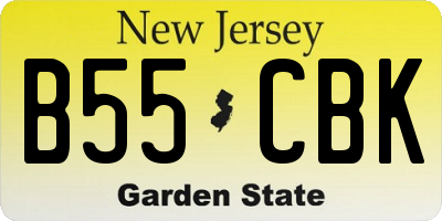 NJ license plate B55CBK