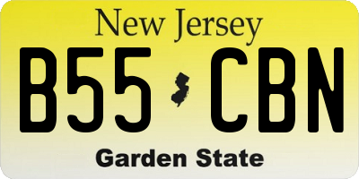 NJ license plate B55CBN