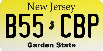 NJ license plate B55CBP