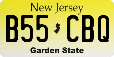 NJ license plate B55CBQ