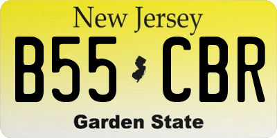 NJ license plate B55CBR