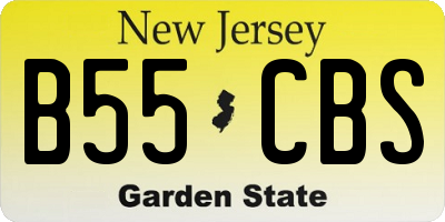 NJ license plate B55CBS
