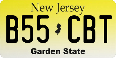 NJ license plate B55CBT