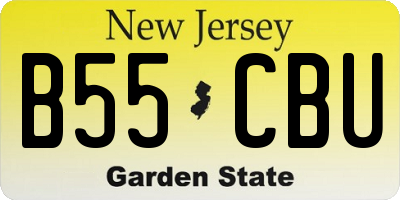 NJ license plate B55CBU