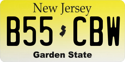 NJ license plate B55CBW