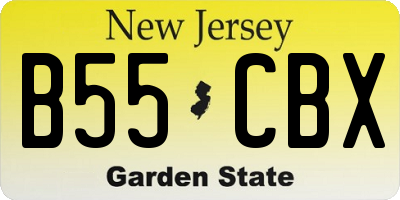 NJ license plate B55CBX