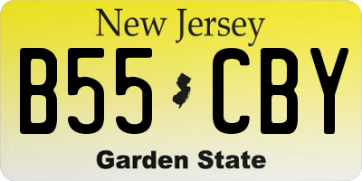 NJ license plate B55CBY