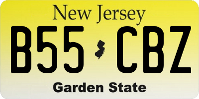 NJ license plate B55CBZ